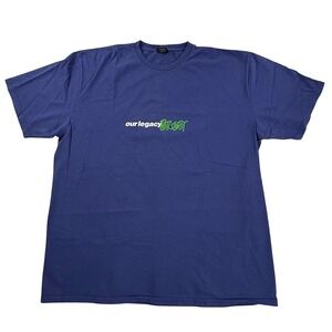 Stussy x Our Legacy Work Shop Blue Logo T-Shirt Mens XL New